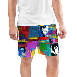 Шорты спортивные мужские Лоскутное одеяло - поп-арт, цвет: 3D-принт — фото 2