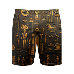 Шорты спортивные мужские Арт в стиле египетских письмен, цвет: 3D-принт