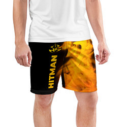Шорты спортивные мужские Hitman - gold gradient по-вертикали, цвет: 3D-принт — фото 2