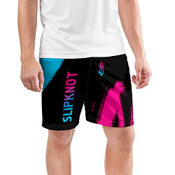 Шорты спортивные мужские Slipknot - neon gradient вертикально, цвет: 3D-принт — фото 2