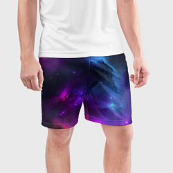 Шорты спортивные мужские Бескрайний космос фиолетовый, цвет: 3D-принт — фото 2