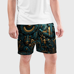 Шорты спортивные мужские Асимметричный узор в египетском стиле, цвет: 3D-принт — фото 2