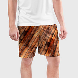 Шорты спортивные мужские Деревянная обшивка, цвет: 3D-принт — фото 2
