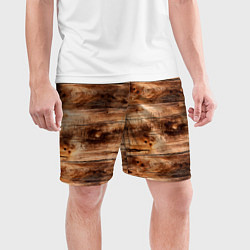 Шорты спортивные мужские Старая деревянная обшивка, цвет: 3D-принт — фото 2