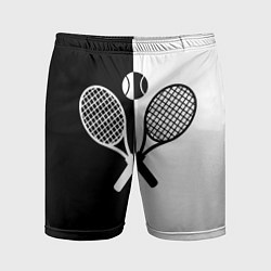 Мужские спортивные шорты Теннис - чёрно белое