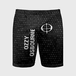 Мужские спортивные шорты Ozzy Osbourne glitch на темном фоне вертикально