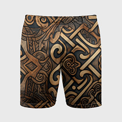 Мужские спортивные шорты Асимметричный узор в викингском стиле