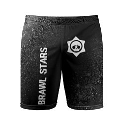 Мужские спортивные шорты Brawl Stars glitch на темном фоне вертикально