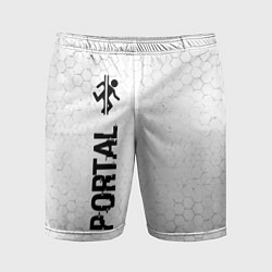 Шорты спортивные мужские Portal glitch на светлом фоне по-вертикали, цвет: 3D-принт