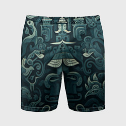 Шорты спортивные мужские Абстрактный узор в славянском стиле, цвет: 3D-принт