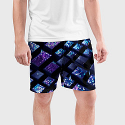 Шорты спортивные мужские Цветные объёмные кубики - нейросеть, цвет: 3D-принт — фото 2