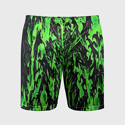 Мужские спортивные шорты Демонический доспех зелёный