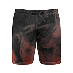 Шорты спортивные мужские Красный дым на чёрном, цвет: 3D-принт