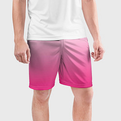 Шорты спортивные мужские Бело-розовый градиент, цвет: 3D-принт — фото 2