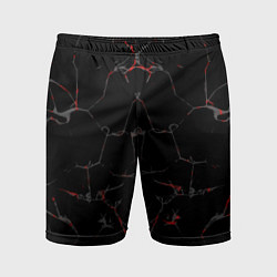 Шорты спортивные мужские Черные текстуры и трещины, цвет: 3D-принт