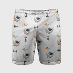 Мужские спортивные шорты Гусь и фигуры
