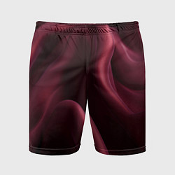 Шорты спортивные мужские Бордовый шелк, цвет: 3D-принт