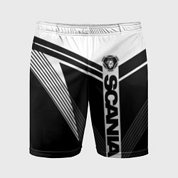 Шорты спортивные мужские Scania логотип на абстрактном фоне, цвет: 3D-принт