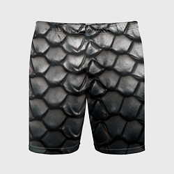 Шорты спортивные мужские Текстура черного дракона, цвет: 3D-принт