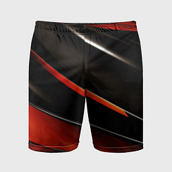 Шорты спортивные мужские Красные и черные вставки, цвет: 3D-принт