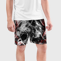 Шорты спортивные мужские Серый дым узоры, цвет: 3D-принт — фото 2