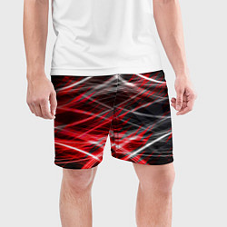 Шорты спортивные мужские Красный лазер линии, цвет: 3D-принт — фото 2