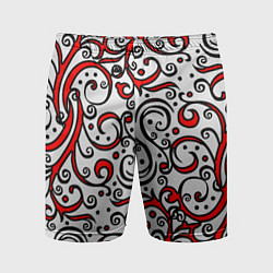 Шорты спортивные мужские Красный кружевной узор, цвет: 3D-принт