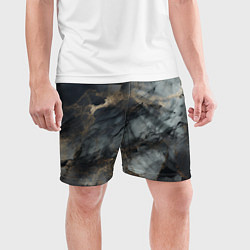 Шорты спортивные мужские Темно-серый мрамор, цвет: 3D-принт — фото 2