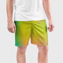 Шорты спортивные мужские Желтый и зеленый градиент, цвет: 3D-принт — фото 2