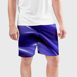 Шорты спортивные мужские Фиолетовые абстрактные волны, цвет: 3D-принт — фото 2