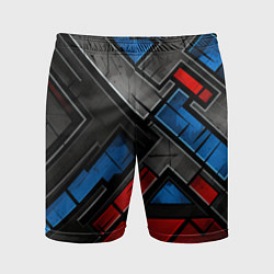 Мужские спортивные шорты Темная абстракция из геометрических фигур