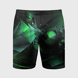 Мужские спортивные шорты Геометрическая текстурная зеленая абстракция