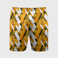 Шорты спортивные мужские White and yellow shapes, цвет: 3D-принт