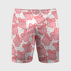 Мужские спортивные шорты Узор с розовыми бантами в горошек