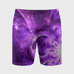 Шорты спортивные мужские Фиолетовая фрактальная абстракция, цвет: 3D-принт