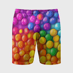 Шорты спортивные мужские Разноцветные шарики, цвет: 3D-принт