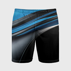 Мужские спортивные шорты Синяя и черная абстракция геометрическая