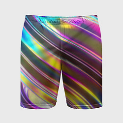 Мужские спортивные шорты Неоновый скрученный металл разноцветный