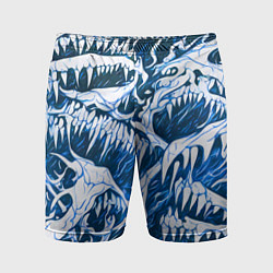 Мужские спортивные шорты Белые клыки на синем фоне