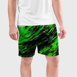 Шорты спортивные мужские Чёрная и зелёная буря, цвет: 3D-принт — фото 2