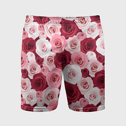 Мужские спортивные шорты Красные и розовые розы