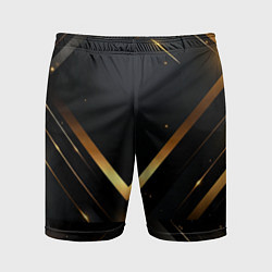Шорты спортивные мужские Gold luxury black abstract, цвет: 3D-принт