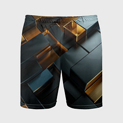 Шорты спортивные мужские Черные и золотые слитки, цвет: 3D-принт