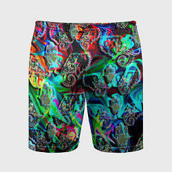 Шорты спортивные мужские Слоники в орнаменте, цвет: 3D-принт