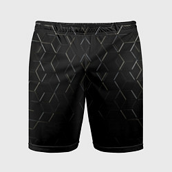 Мужские спортивные шорты Чёрные текстуры броня