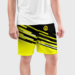Шорты спортивные мужские Borussia текстура спорт, цвет: 3D-принт — фото 2