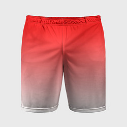 Шорты спортивные мужские Красно белый градиент, цвет: 3D-принт