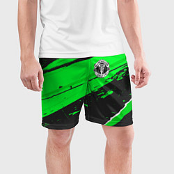 Шорты спортивные мужские Manchester United sport green, цвет: 3D-принт — фото 2