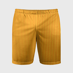Шорты спортивные мужские Жёлтый полосатый, цвет: 3D-принт