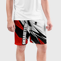 Шорты спортивные мужские Helldivers 2: White x Red, цвет: 3D-принт — фото 2